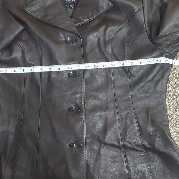 VTG Wilson's Leather Jacket Pelle Studio Dark Brown Long Coat Women's Size XL - Picture 6 of 8